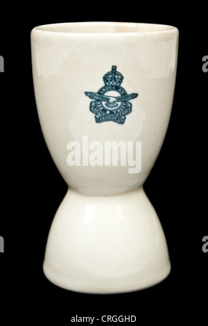 Rare vintage Royal Canadian Air Force (RCAF) double duck egg cup with 'Per Ardua Ad Astra' motto Stock Photo