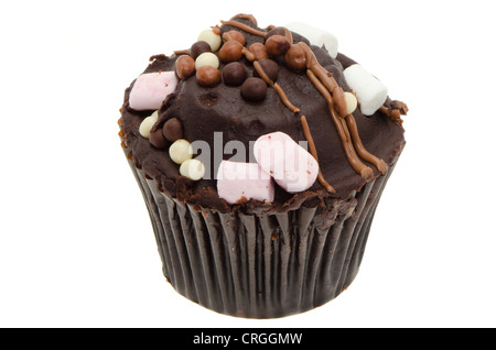 Rocky road muffin- studio shot with a white background Stock Photo