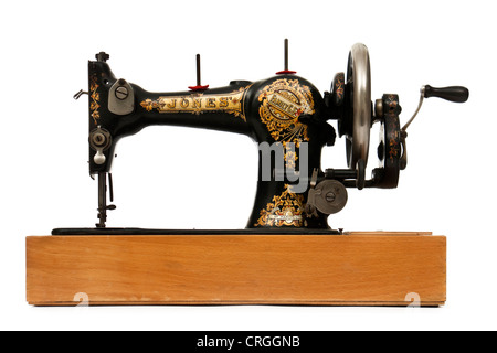 Antique Jones 'Family C.S' manual sewing machine, marked 'As supplied to Her Majesty Queen Alexandra' (Serial Number 281634) Stock Photo