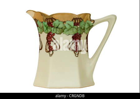 Hand painted antique grape juice pitcher isolated from Germany Stock Photo