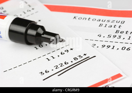 bank statement with credit amount Stock Photo