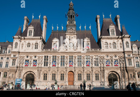 Hôtel de Ville or city hall, Paris Stock Photo