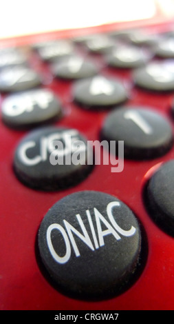 on-off switch of pocket calculator Stock Photo