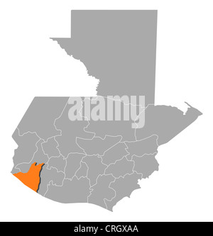 Mapa De Quetzaltenango Guatemala Political Map Of Guatemala With The Several Departments Where Quetzaltenango  Is Highlighted Stock Photo - Alamy