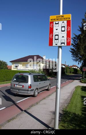 traffic sign signalising cycle track Stock Photo