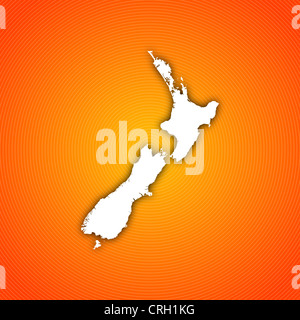 Political map of New Zealand with the several regions. Stock Photo