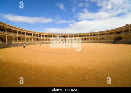 Bullring in Ronda, opened in 1785, one of the oldest and most famous bullfighting arena in Spain. Stock Photo