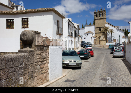 Calle Real street in Ronda town, Andalucia region, Malaga province, Spain. Stock Photo
