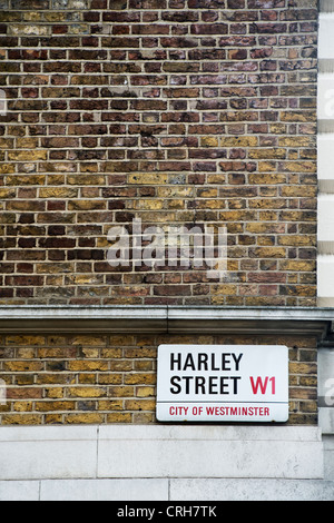 Harley Street sign London, England Stock Photo