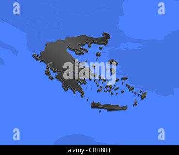 Political map of Greece with the several states. Stock Photo