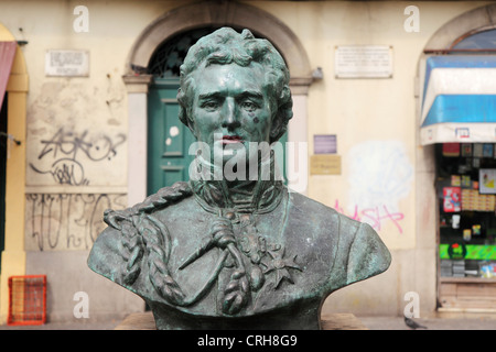 Bust of Arthur Wellesley, the Duke of Wellington, in Porto, Portugal. Stock Photo