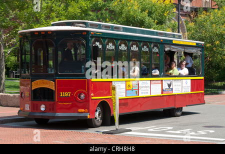 City tour bus in Salem, Essex County, Massachusetts, USA Stock Photo