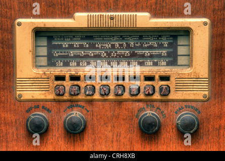 Antique radio dial Stock Photo