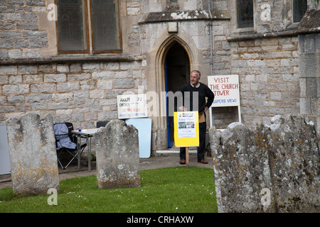 'Visit the church tower' during a fete, Ringwood Parish Church of St. Peter and St. Paul, Stock Photo