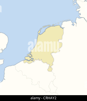 Political map of Netherlands with the several states. Stock Photo