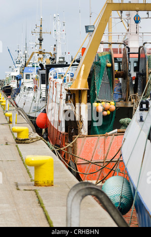 Ocean going trawlers moored at Howth harbour, Ireland. Stock Photo