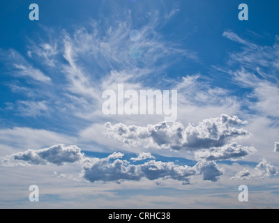 White clouds in blue sky Stock Photo