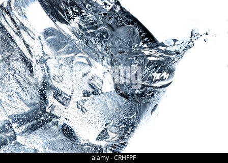 Ice water being splashed in the studio. Stock Photo
