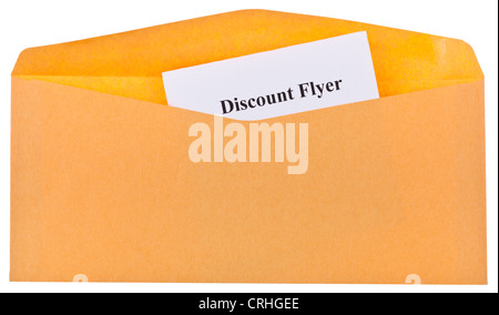 open envelope with looking out the corner of the letter Stock Photo