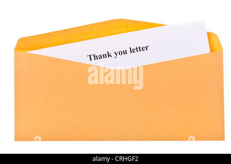 open envelope with looking out the corner of the letter Stock Photo