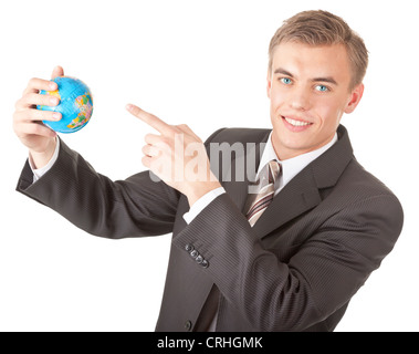 man in office clothes on a white background Stock Photo