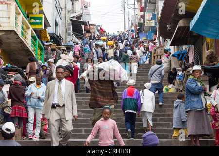 steps near Analakely market, Antananarivo, Madagascar Stock Photo