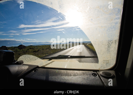 Blurred highway scene from a car window Stock Photo - Alamy