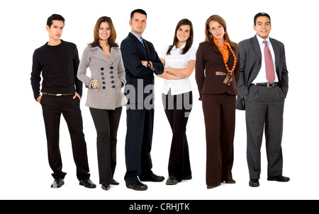 young confident business people standing side by side Stock Photo