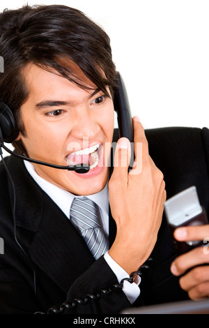 customer Services man excited Stock Photo
