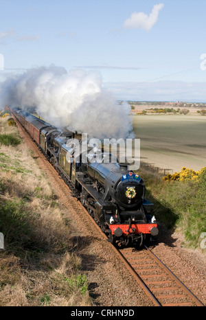 steam engine 45407 the lancashire fusilier, United Kingdom, Scotland Stock Photo