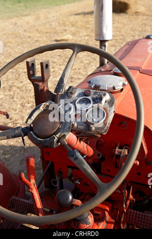 Steering wheel from an old tractor Stock Photo