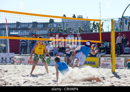 Beach volleyball tournament at Great Yarmouth Stock Photo