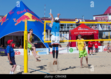 Beach volleyball tournament at Great Yarmouth Stock Photo