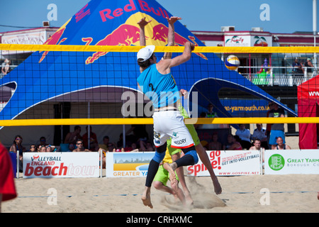 Beach volleyball tournament at Great Yarmouth Stock Photo