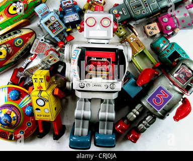 vintage tin toys Stock Photo