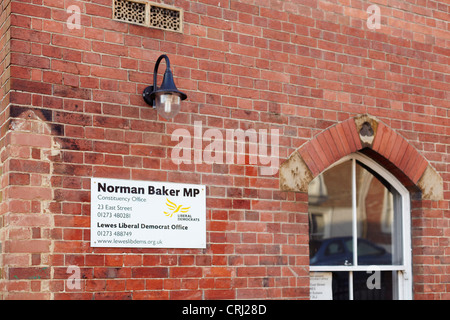 Former MP Norman Baker constituency office in Lewes, East Sussex, UK Stock Photo
