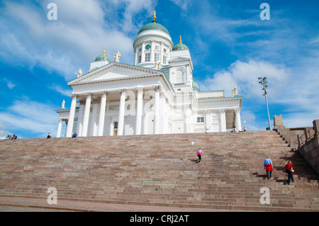 Tuomiokirkko the catedral Senaatintori the Senate Square central Helsinki Finland Europe Stock Photo