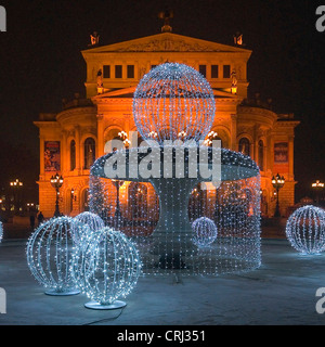 old opera, Alte Oper at night, Germany, Hesse, Frankfurt am Main Stock Photo
