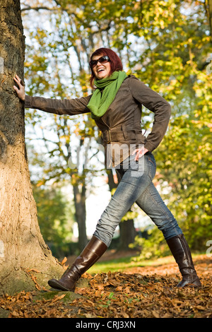 young woman in autumn Stock Photo