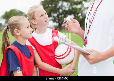 coach children soccer football training young tactic educate coaching session teaching field kids team alamy talking