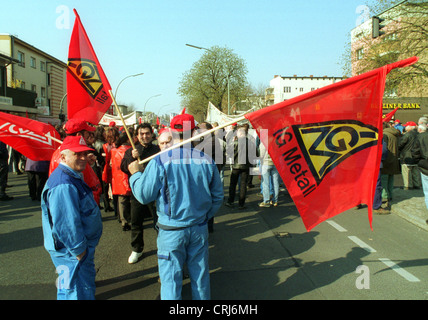 Berlin, warning strike, IG Metall Stock Photo