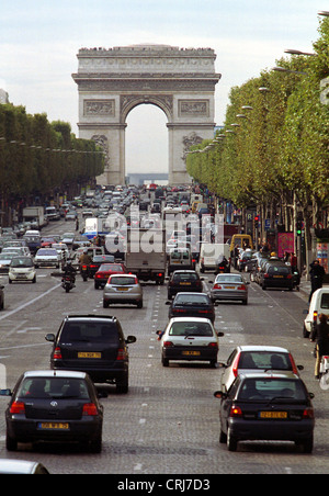 View of the Arc De Triomphe in Paris