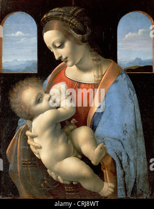 Leonardo da Vinci Madonna Litta 1490-91 Hermitage Museum Stock Photo