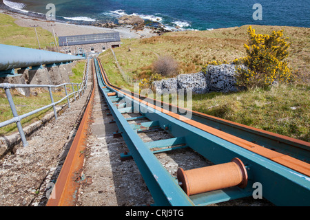 Loch Leathan hydro power station on the Trotternish peninsular, Isle of Skye Scotland, UK Stock Photo