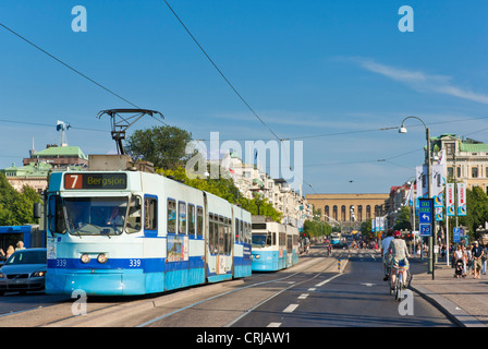 Gothenburg goteborg  trams in the city centre Sweden EU Europe Stock Photo