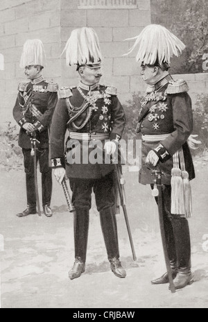 Middle, Kaiser Wilhelm II, 1859 – 1941, talking to Count von Wedel, Statthalter of Alsace-Lorraine Stock Photo