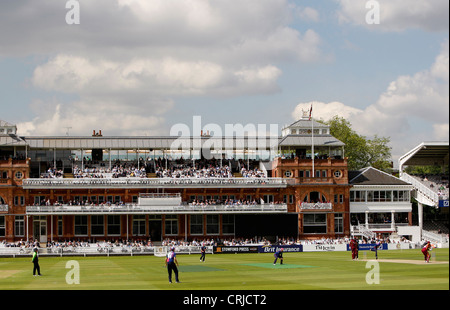 The Victorian Pavilion at Lord's cricket ground during a match between the West Indies and Middlesex. Stock Photo