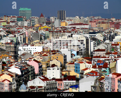 view from lookout point Miradouro da Nossa Senhora do Monte, Portugal, Lisbon Stock Photo