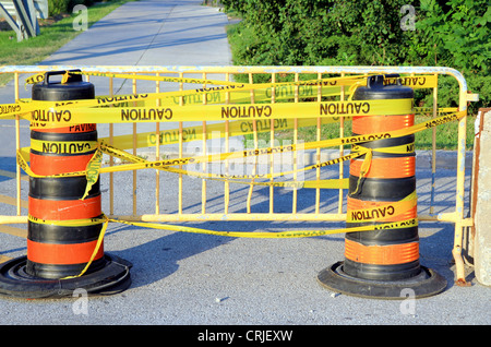 A barrier confining a restricted area Stock Photo