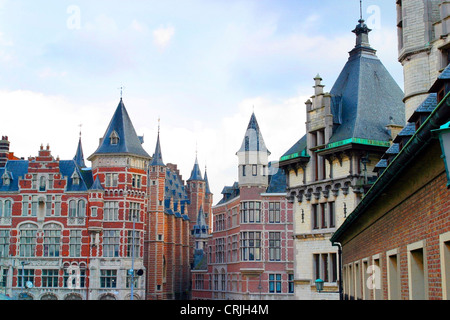 Typical Flemish Architecture in Antwerp , Belgium, Flanders, Antwerp Stock Photo